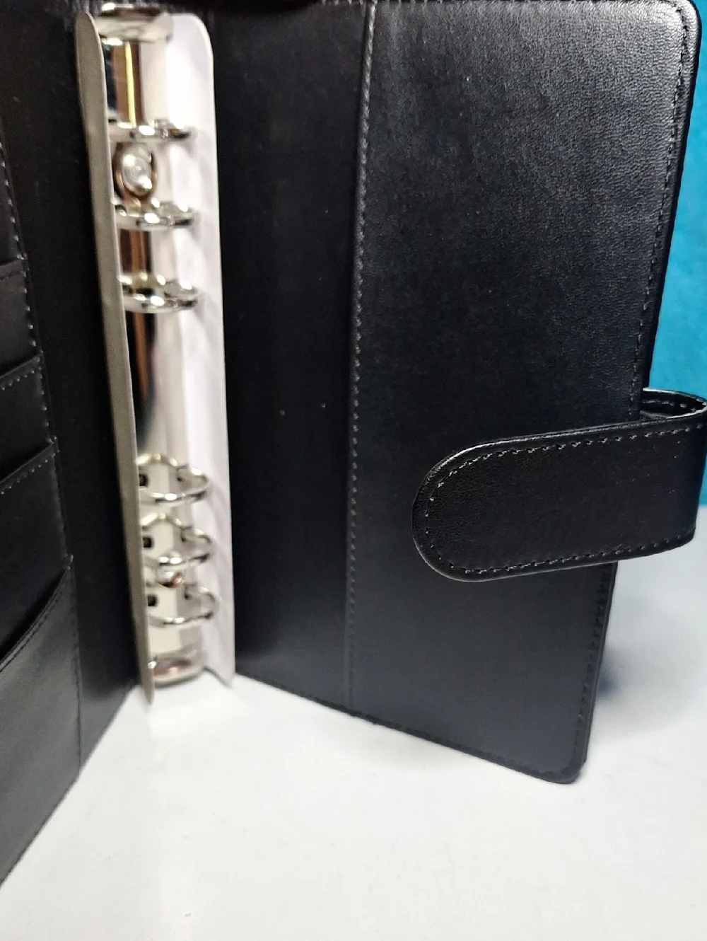 Black A6 Binder Budget Financial Planner Journal with 6 Pockets Inserts NEW